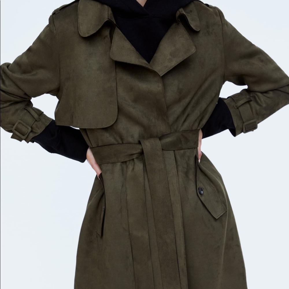 ONLY faux fur velvet trench coat